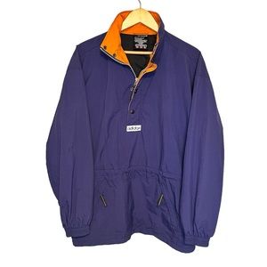 Vintage Adidas Purple and Orange Draw Waist Kangaroo Pocket Windbreaker